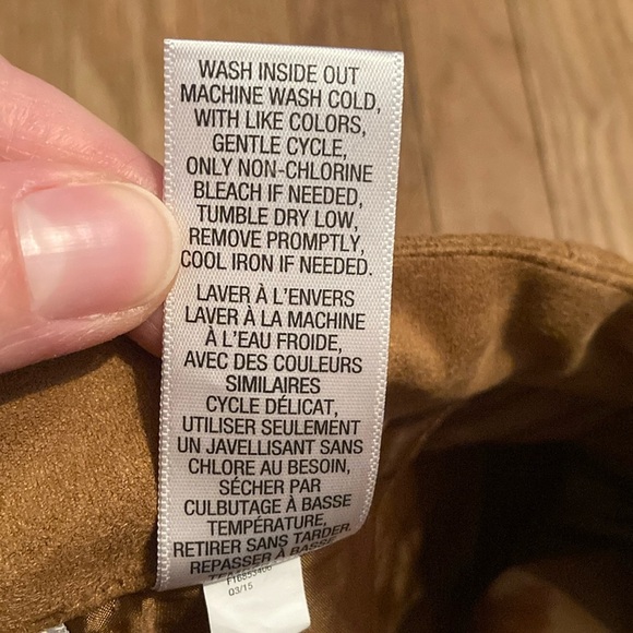 Xhilaration Brown Button-Up Suede Skirt - Picture 6 of 6